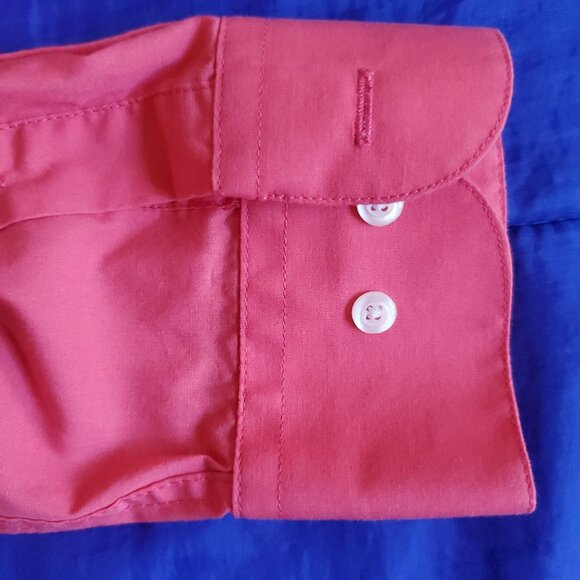 NWOT Alexander Julian Men XL Shirt Coral Extra Buttons Box Pleat 2-Button Cuff - Picture 4 of 8